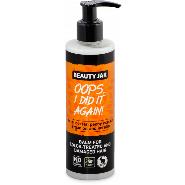 Beauty Jar OOPS… I DID IT AGAIN! - Balzamas dažytiems ir pažeistiems plaukams 250 ml